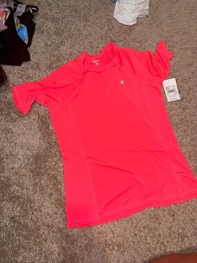 Hurley Coral Pink Short Sleeve Rashguard